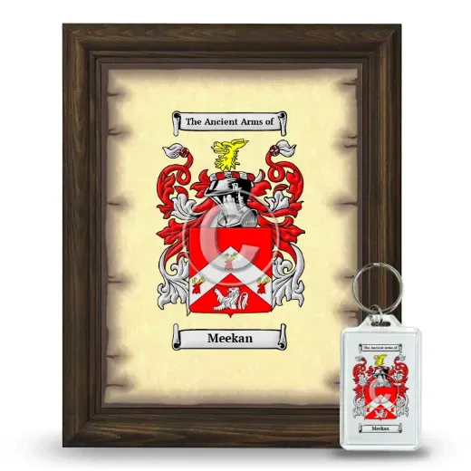 Meekan Framed Coat of Arms and Keychain - Brown