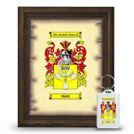 Mehl Framed Coat of Arms and Keychain - Brown