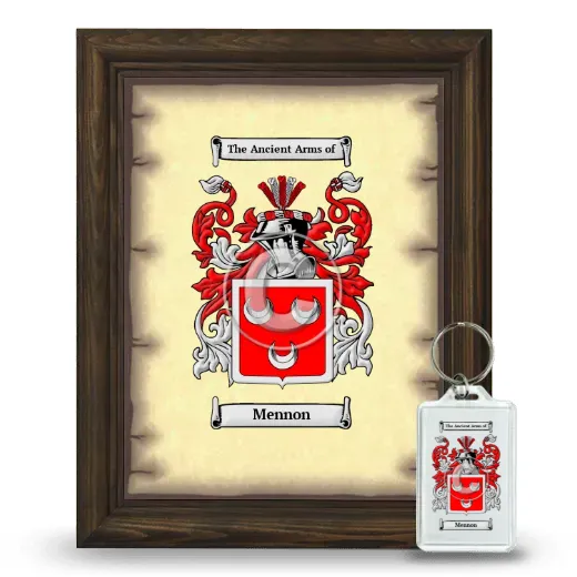 Mennon Framed Coat of Arms and Keychain - Brown