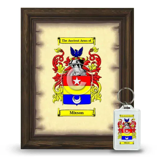 Mixson Framed Coat of Arms and Keychain - Brown