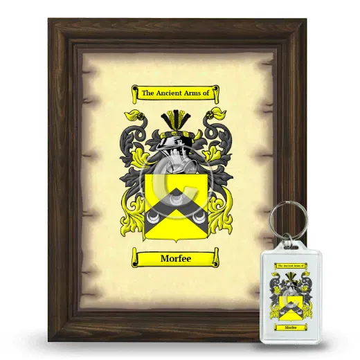 Morfee Framed Coat of Arms and Keychain - Brown