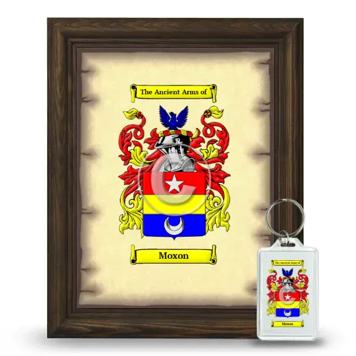 Moxon Framed Coat of Arms and Keychain - Brown
