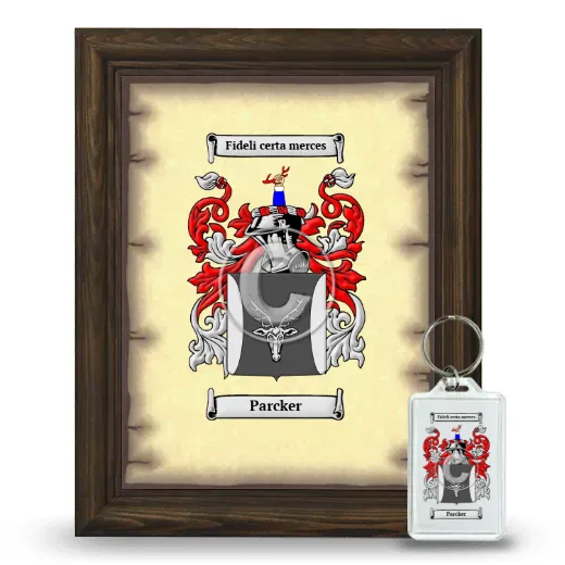 Parcker Framed Coat of Arms and Keychain - Brown