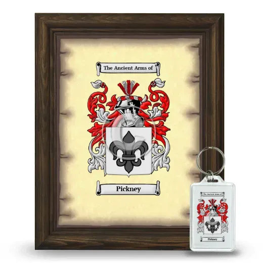 Pickney Framed Coat of Arms and Keychain - Brown