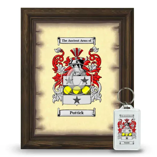 Puttick Framed Coat of Arms and Keychain - Brown