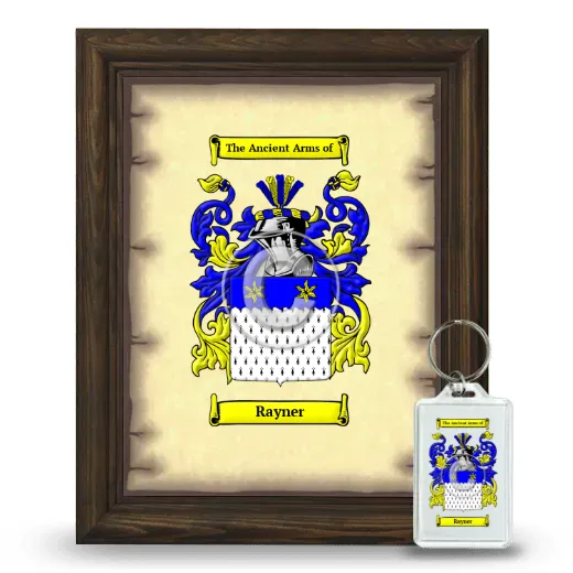 Rayner Framed Coat of Arms and Keychain - Brown