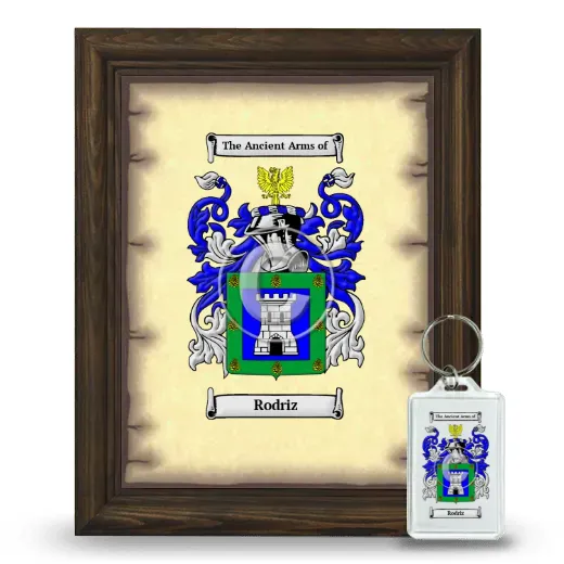 Rodriz Framed Coat of Arms and Keychain - Brown