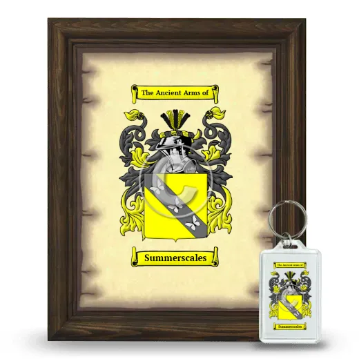 Summerscales Framed Coat of Arms and Keychain - Brown