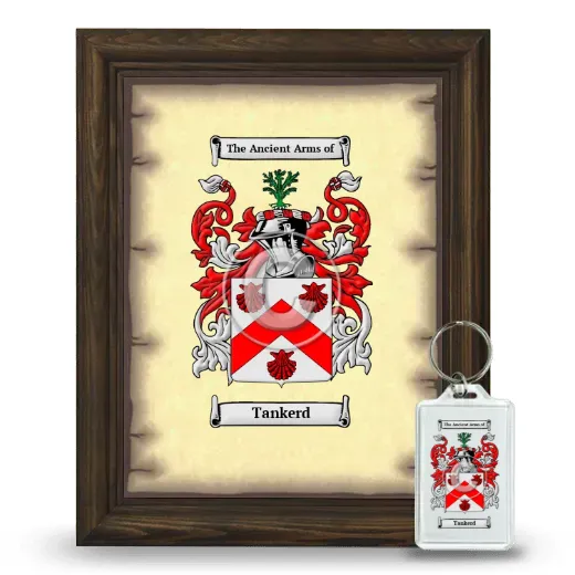 Tankerd Framed Coat of Arms and Keychain - Brown