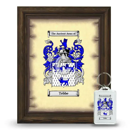 Tebbe Framed Coat of Arms and Keychain - Brown