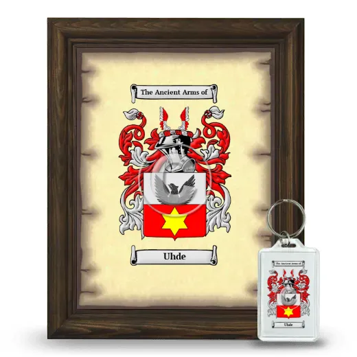 Uhde Framed Coat of Arms and Keychain - Brown