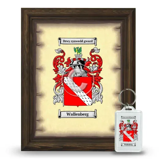 Wallenberg Framed Coat of Arms and Keychain - Brown