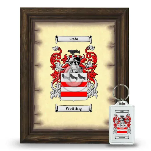 Weitting Framed Coat of Arms and Keychain - Brown