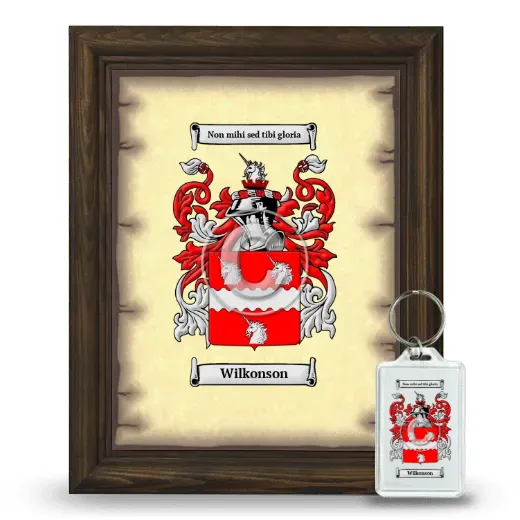Wilkonson Framed Coat of Arms and Keychain - Brown