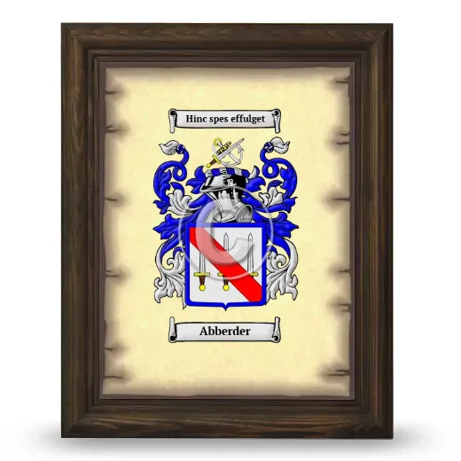 Abberder Coat of Arms Framed - Brown