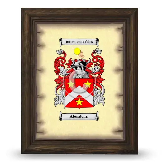 Aberdean Coat of Arms Framed - Brown