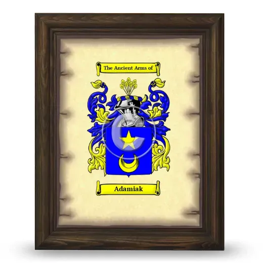 Adamiak Coat of Arms Framed - Brown