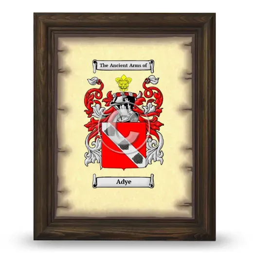 Adye Coat of Arms Framed - Brown