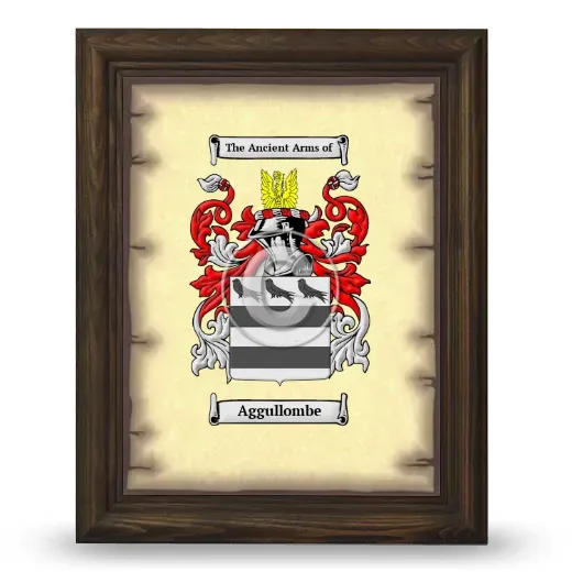 Aggullombe Coat of Arms Framed - Brown