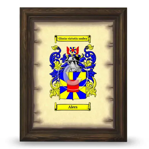 Alers Coat of Arms Framed - Brown