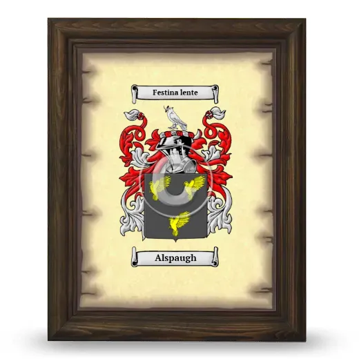 Alspaugh Coat of Arms Framed - Brown