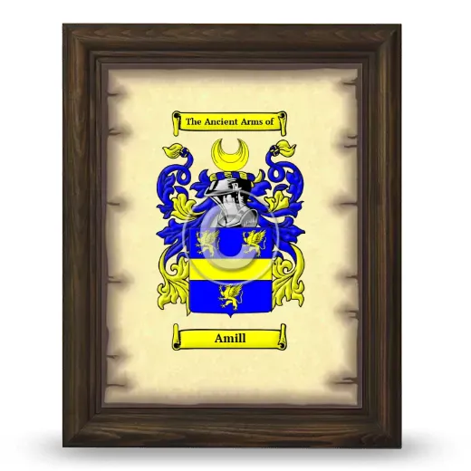 Amill Coat of Arms Framed - Brown