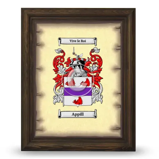 Appill Coat of Arms Framed - Brown