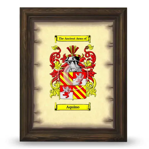 Aquino Coat of Arms Framed - Brown