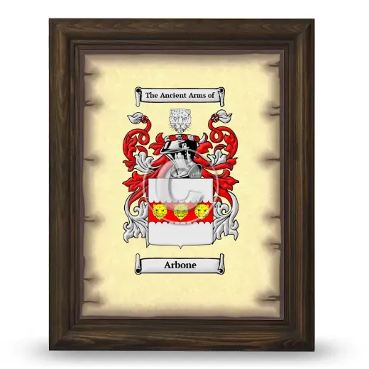 Arbone Coat of Arms Framed - Brown