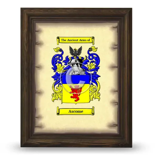 Ascome Coat of Arms Framed - Brown