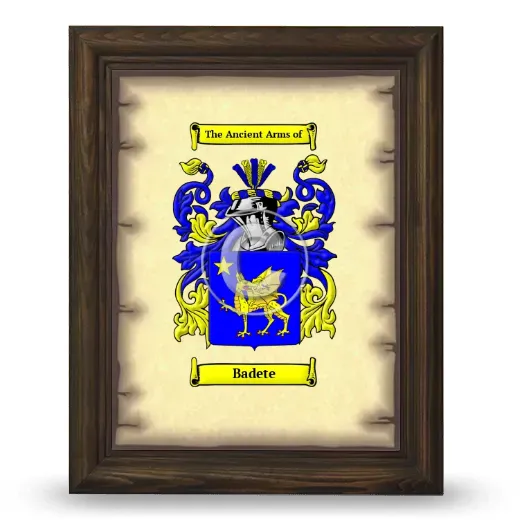 Badete Coat of Arms Framed - Brown