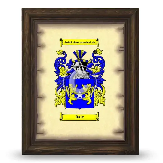Baiz Coat of Arms Framed - Brown