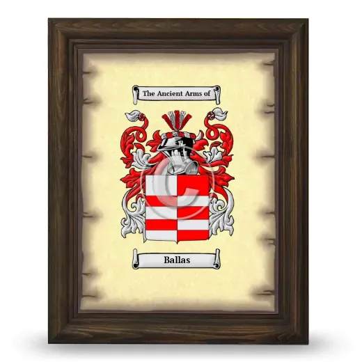 Ballas Coat of Arms Framed - Brown