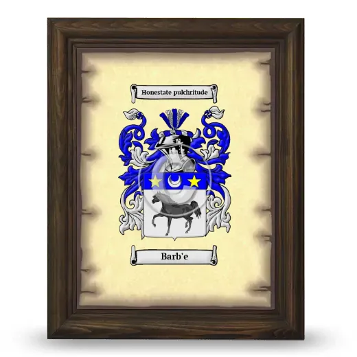 Barb'e Coat of Arms Framed - Brown