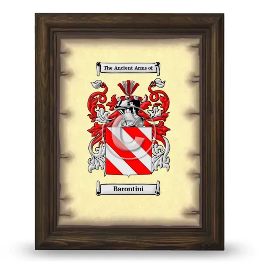 Barontini Coat of Arms Framed - Brown