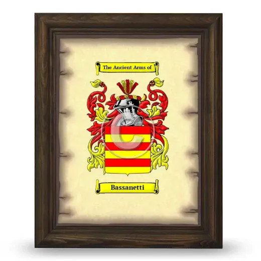 Bassanetti Coat of Arms Framed - Brown
