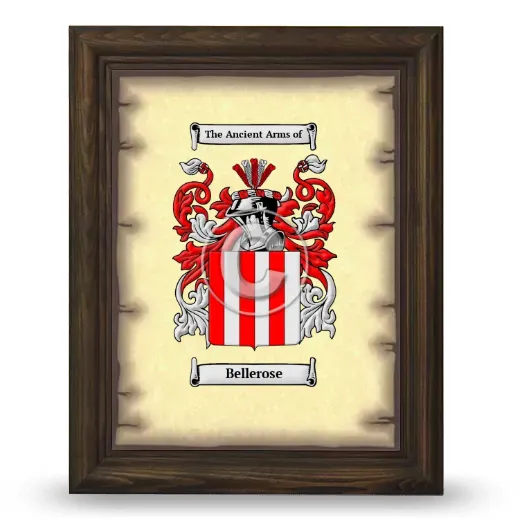 Bellerose Coat of Arms Framed - Brown
