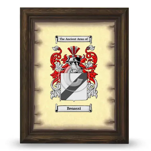 Benassi Coat of Arms Framed - Brown