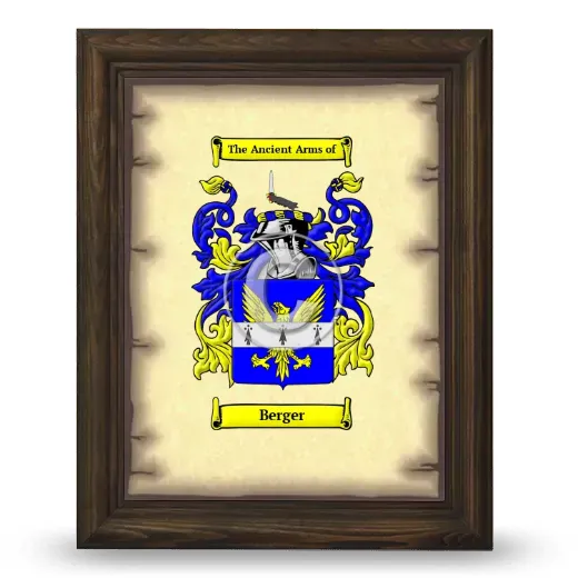 Berger Coat of Arms Framed - Brown