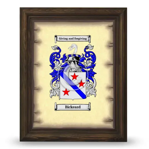 Bickeard Coat of Arms Framed - Brown