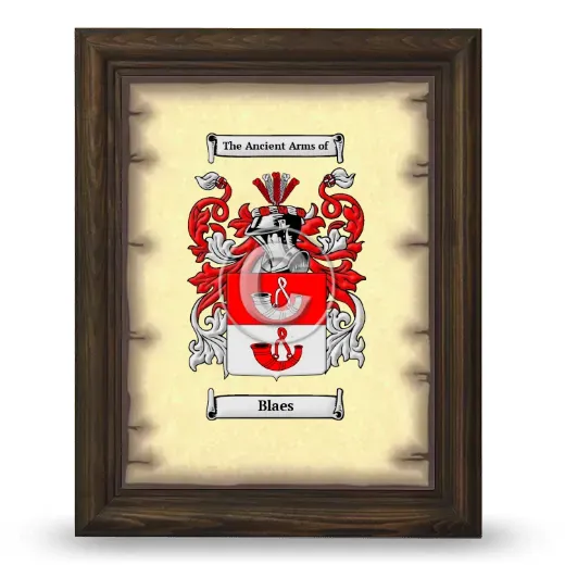 Blaes Coat of Arms Framed - Brown