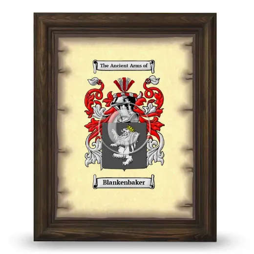 Blankenbaker Coat of Arms Framed - Brown