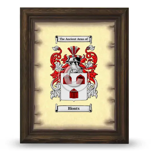 Blonts Coat of Arms Framed - Brown