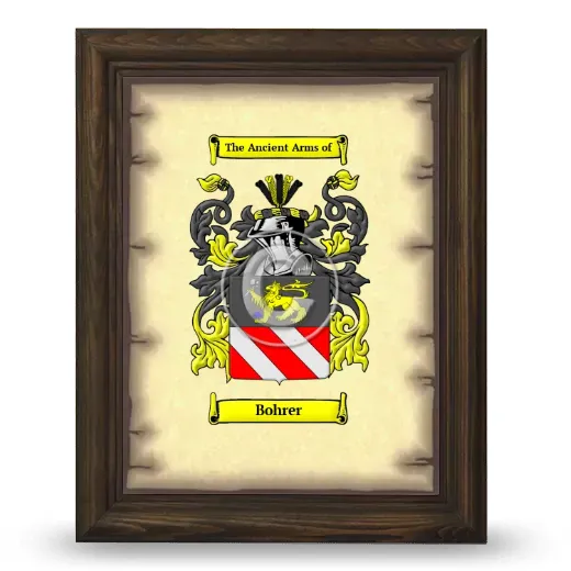 Bohrer Coat of Arms Framed - Brown