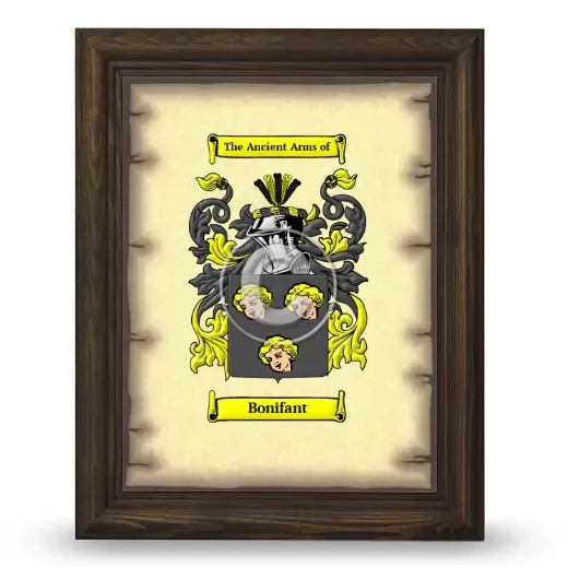 Bonifant Coat of Arms Framed - Brown