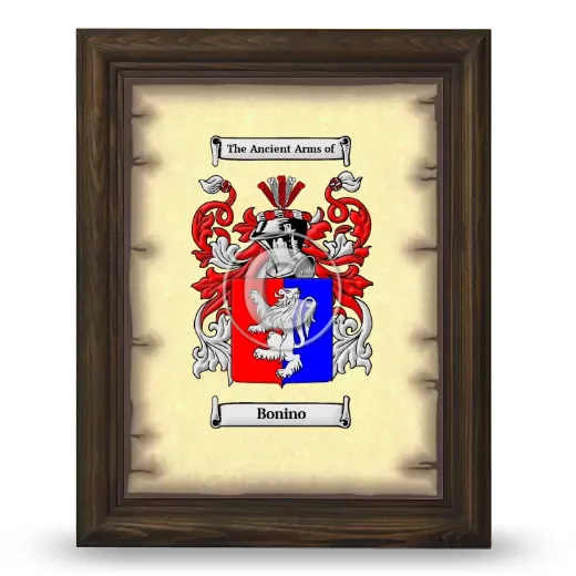 Bonino Coat of Arms Framed - Brown