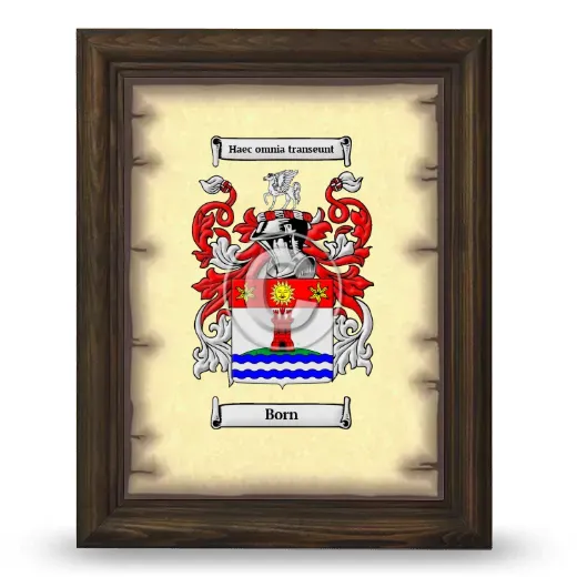 Born Coat of Arms Framed - Brown
