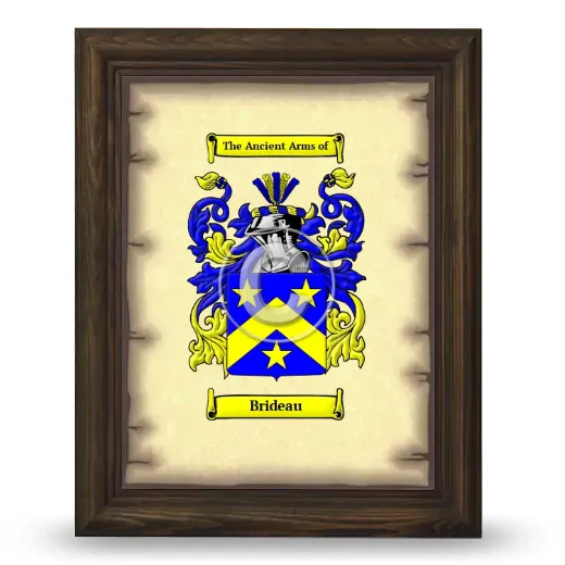 Brideau Coat of Arms Framed - Brown