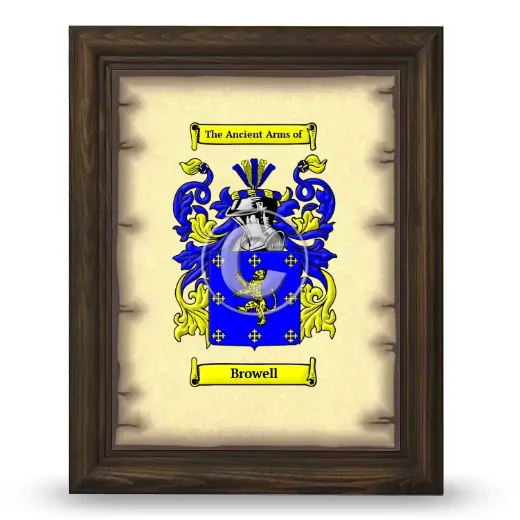 Browell Coat of Arms Framed - Brown