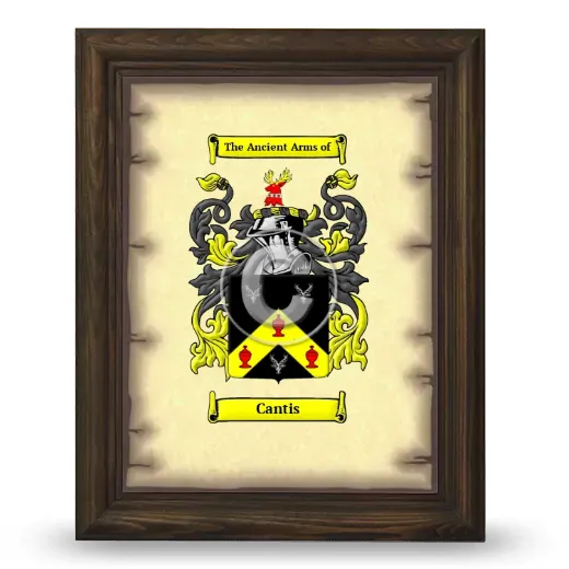 Cantis Coat of Arms Framed - Brown